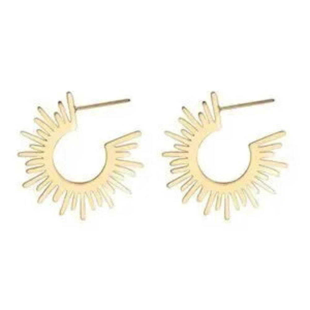 Sun radiant hoop earrings?N381
